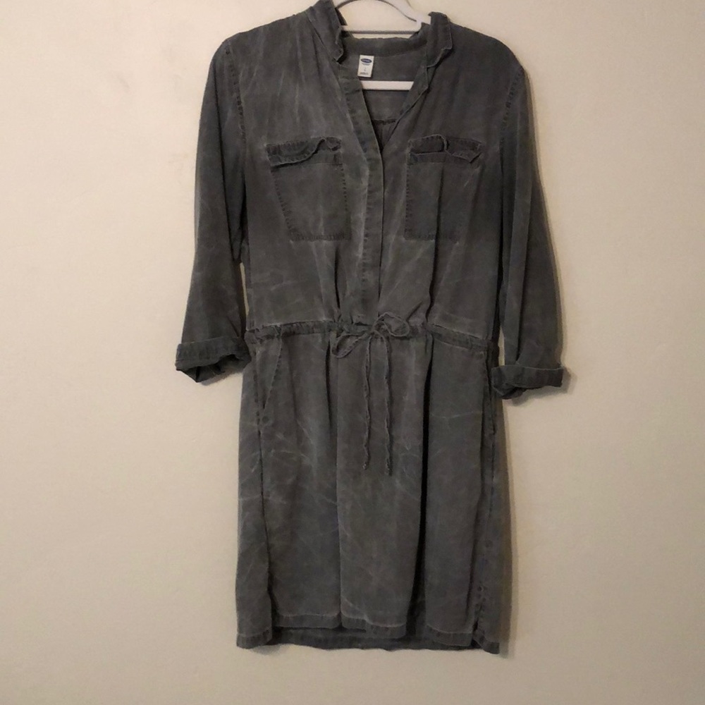 Grey denim wash dress